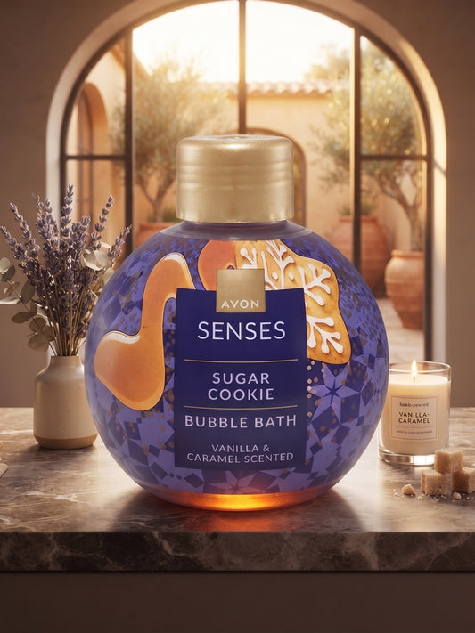 âš Bain Moussant Avon Senses â Ădition "Sugar Cookie" (Vanille & Caramel) đȘđ§