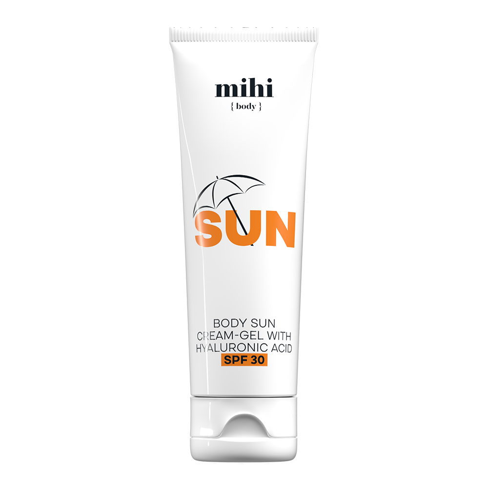 Body Sun : gel crème solaire pour corps à l'acide hyaluronique SPF30 de Mihi