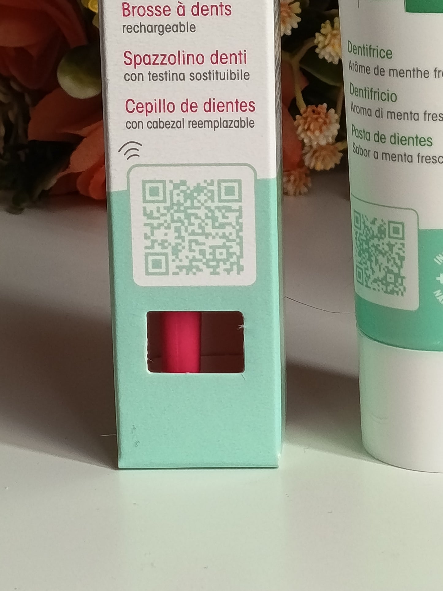 ✨🌺Tooth Paste : dentifrice arôme menthe fraîche + Tooth Brush : brosse à dents fuchsia rechargeable de Stanhome ✨🌺