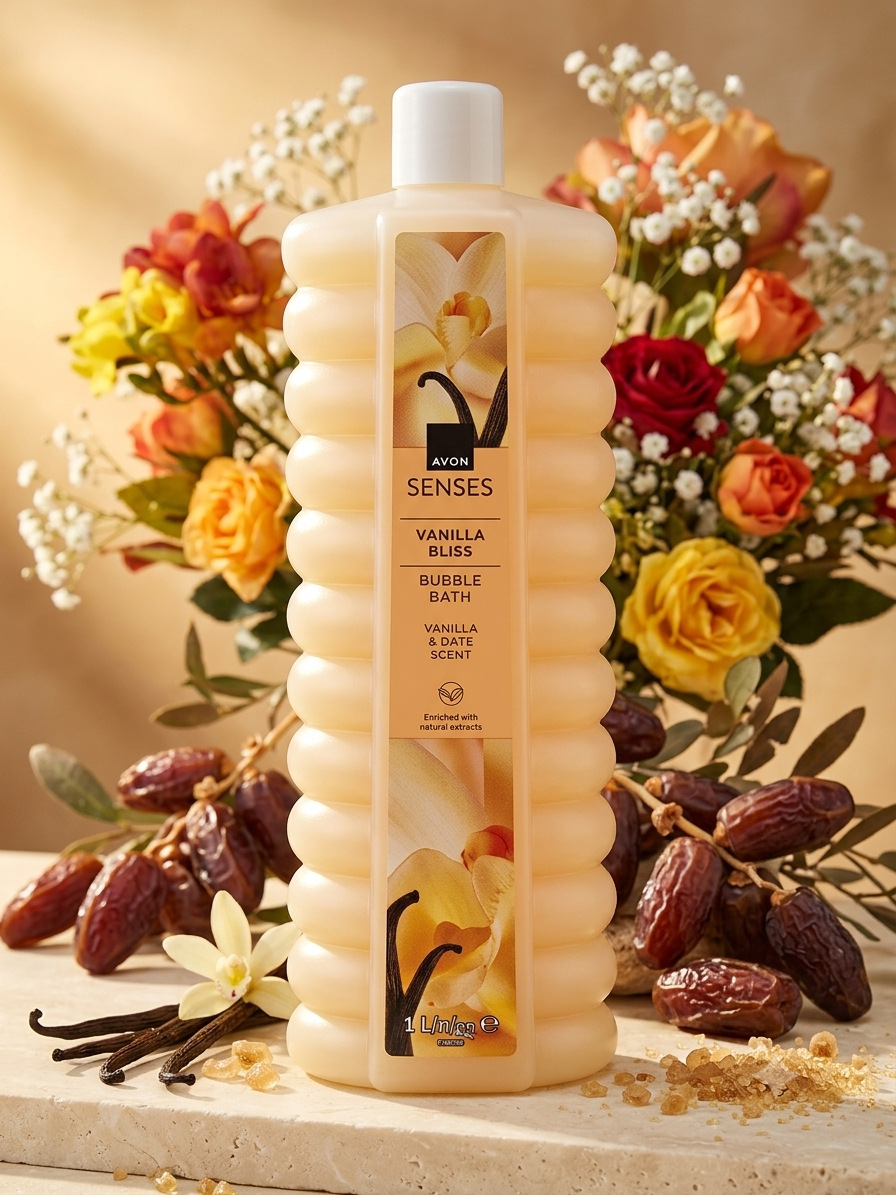 🛁 Bain Moussant Avon Senses Vanilla Bliss - Vanille & Dattes (1L)