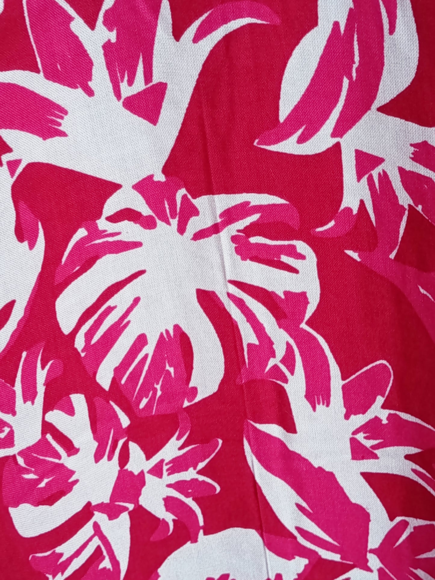 Robe Grande Taille en viscose, blanc et rose, taille 56-58-60, N4