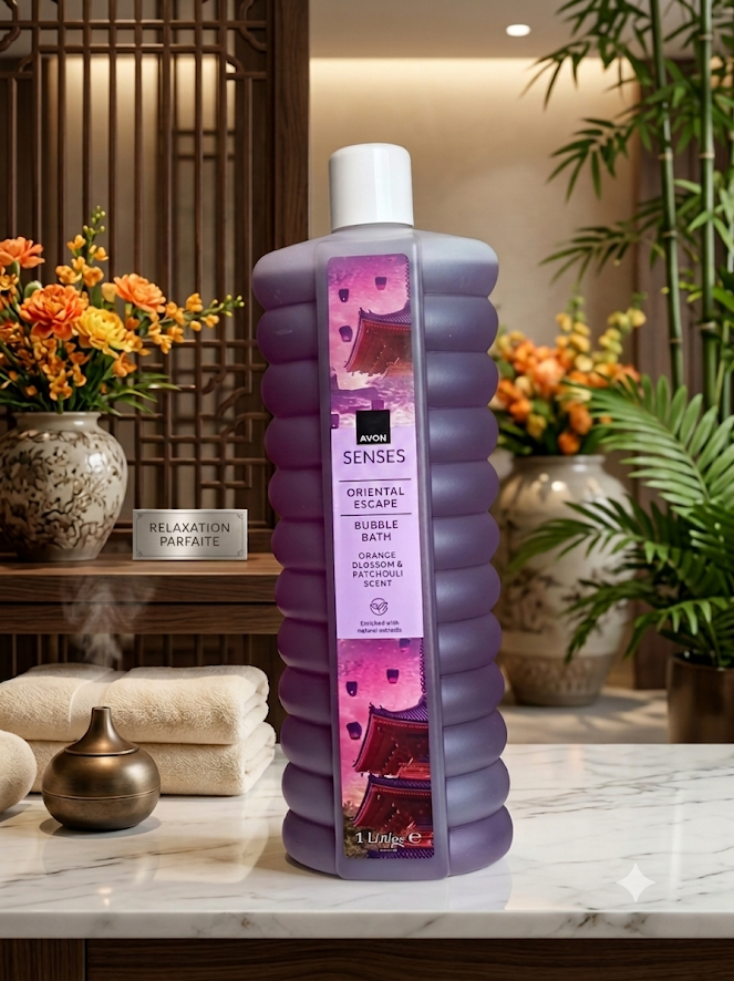 Bain Moussant Avon Senses - Oriental Escape - Fleur d'oranger & Patchouli - 1L
