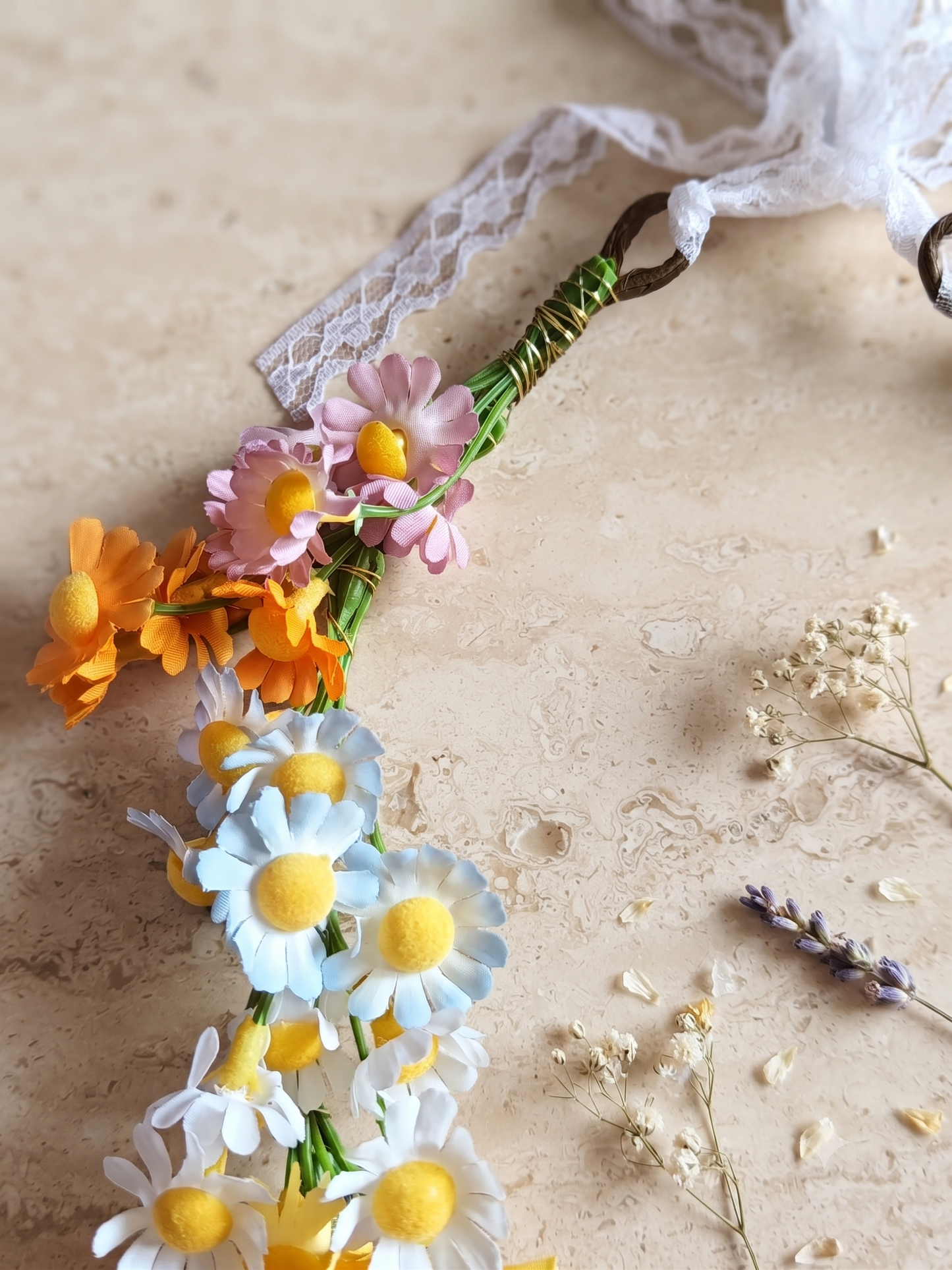 Couronne de Tête Bohème "Prairie Fleurie" , style marguerites🌸✨Champêtre