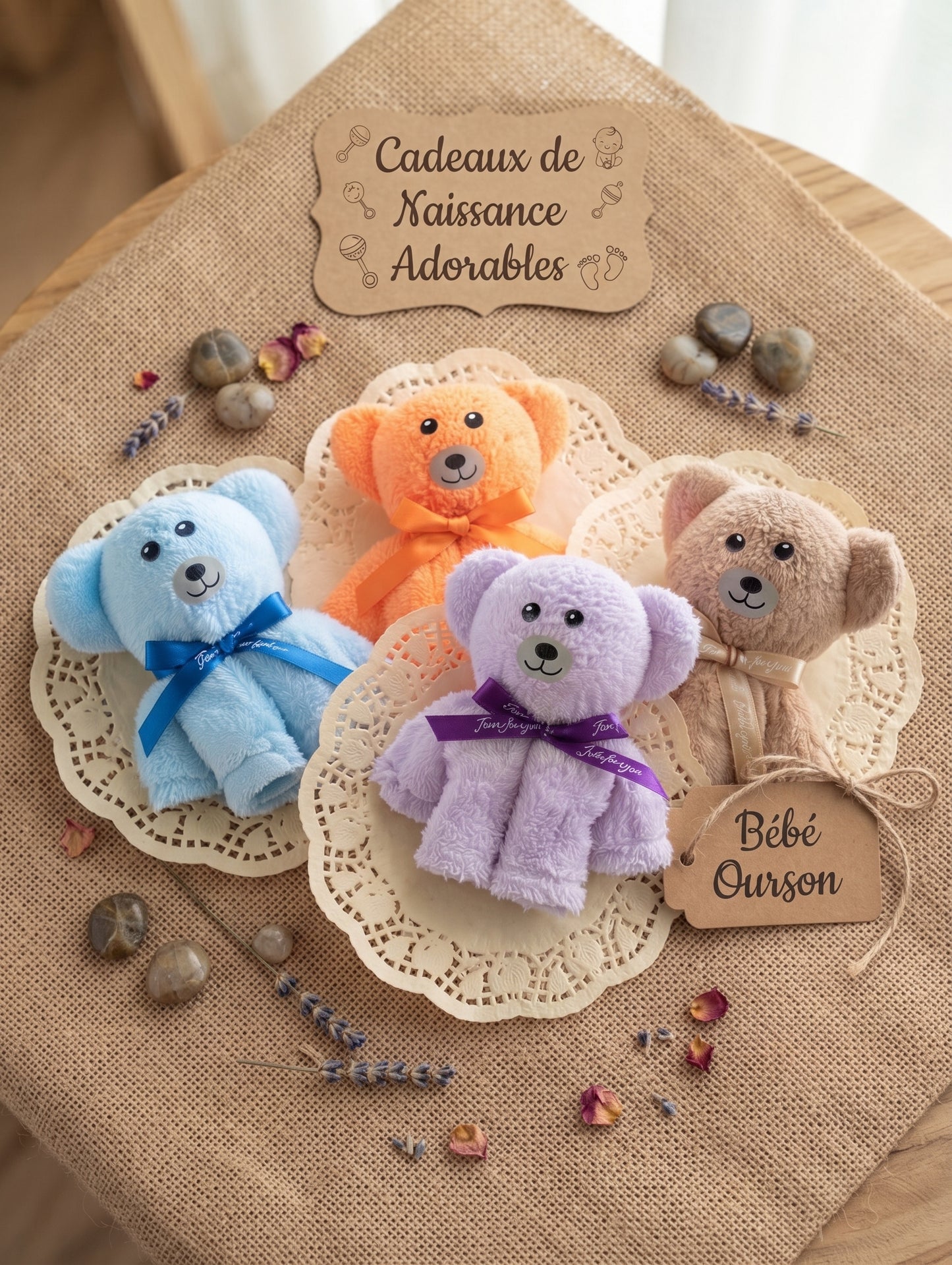🧸 Oursons "Douceur" : Le Cadeau Adorable en Serviette d'Invitée Pliée 🌸