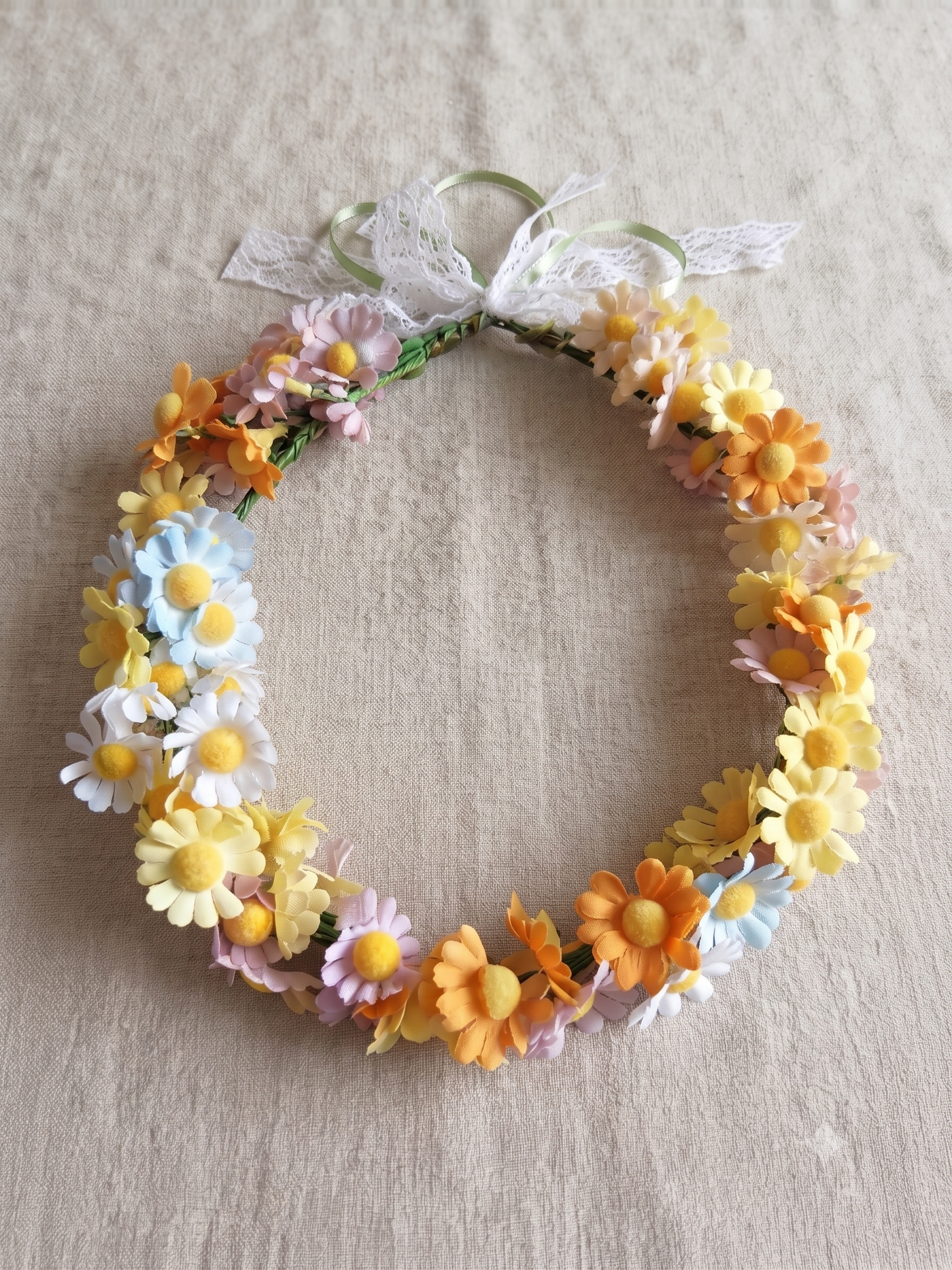 Couronne de Tête Bohème "Prairie Fleurie" , style marguerites🌸✨Champêtre
