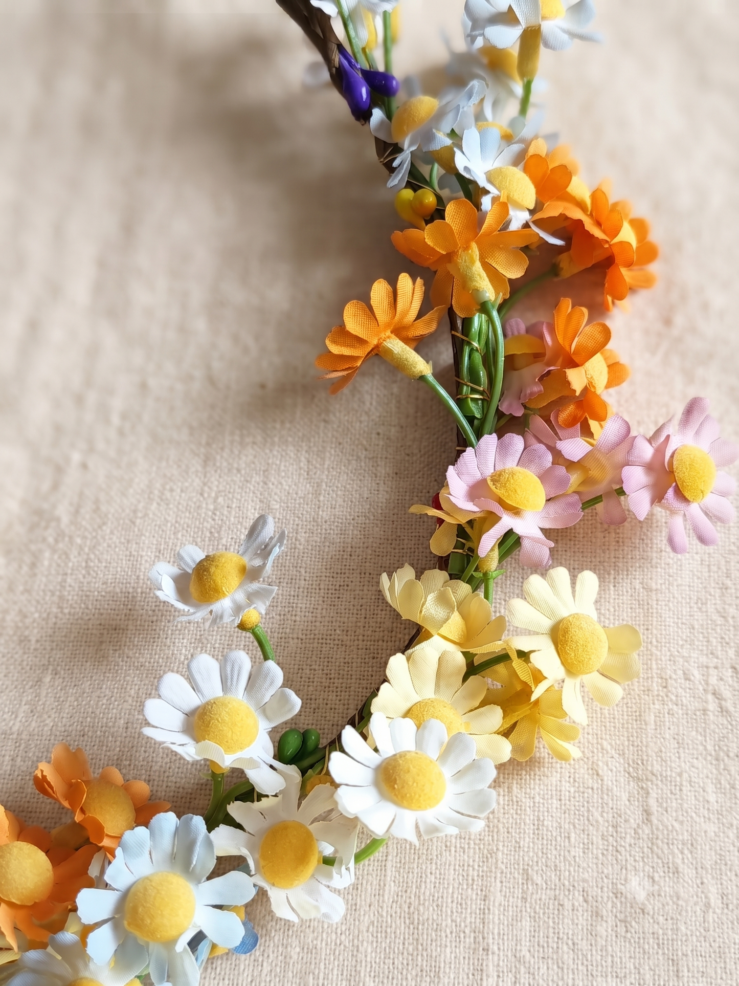 Couronne de Tête Bohème "Prairie Fleurie" , style marguerites🌸✨Champêtre