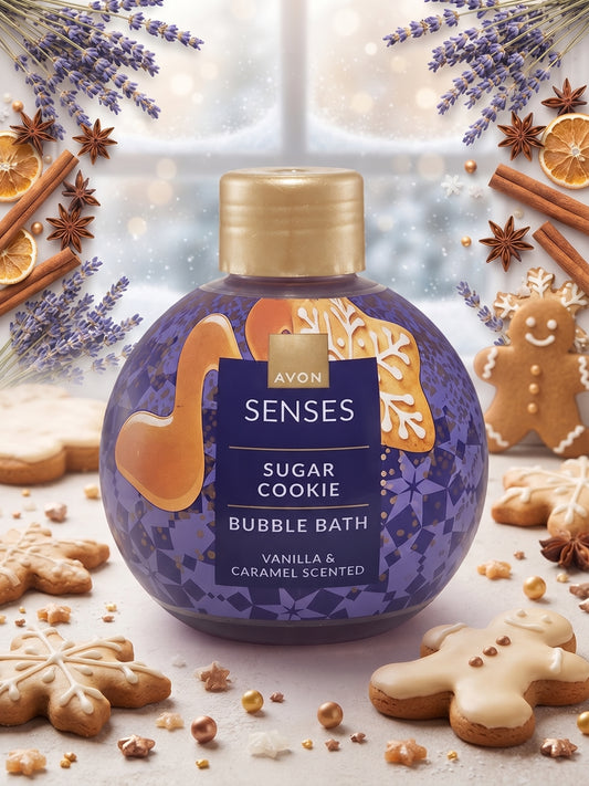 ✨ Bain Moussant Avon Senses – Édition "Sugar Cookie" (Vanille & Caramel) 🍪🧁