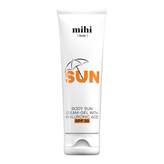 Body Sun : gel crème solaire pour corps à l'acide hyaluronique SPF30 de Mihi