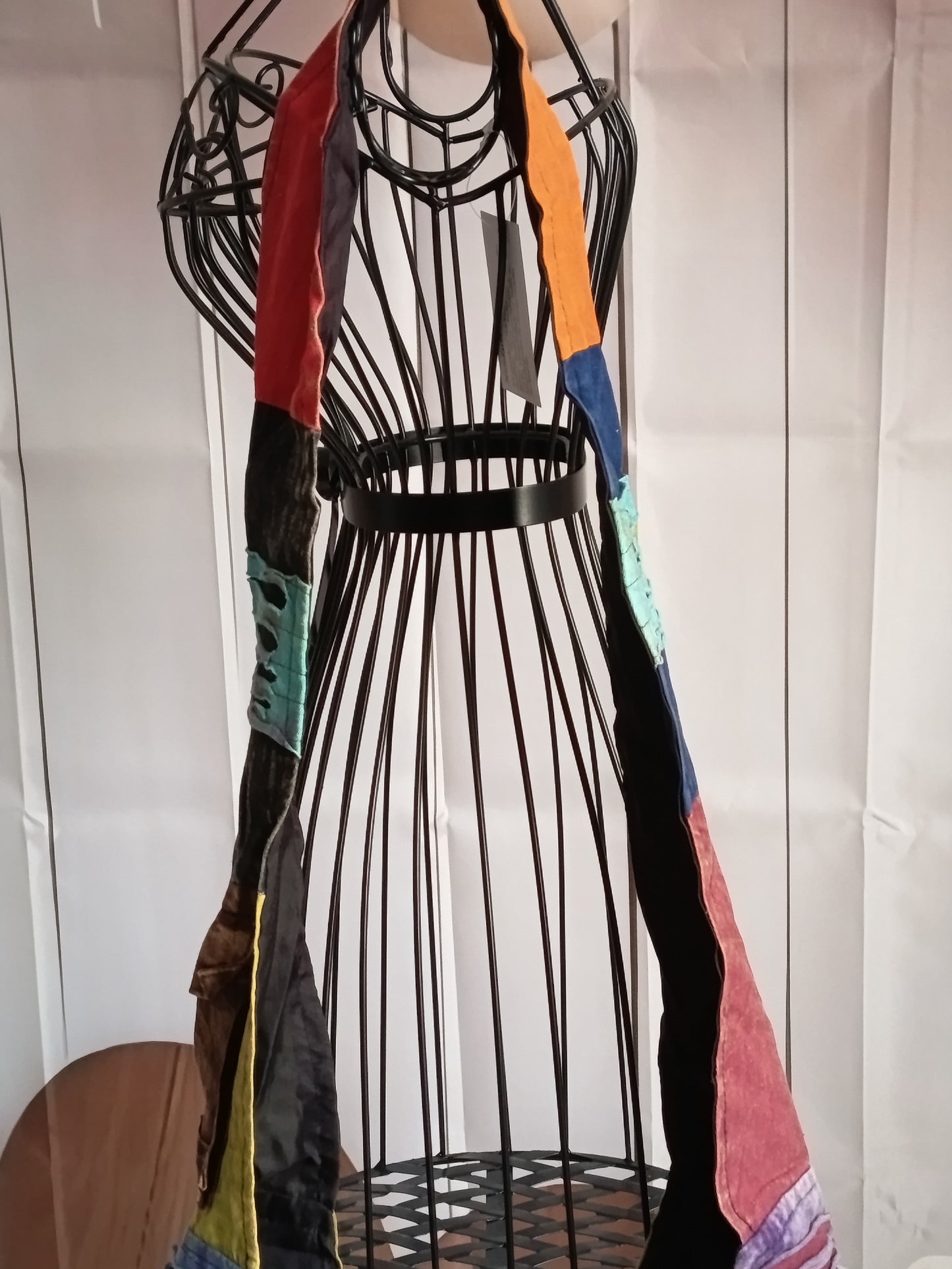 Sac à bandoulière à patchwork, ethnique, 100% coton, multicolore, N7B