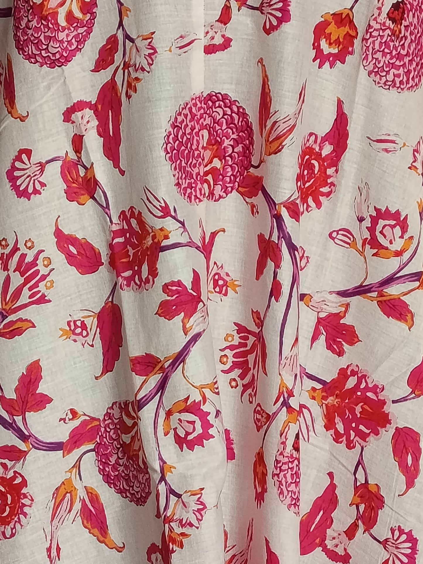 🌸✨ Tunique Asymétrique, Bohême & Ethnique en Voile de Coton - Imprimé Floral 🌺🌿