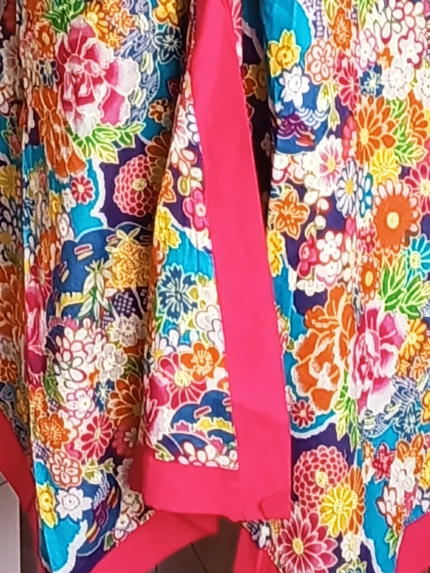 Tunique femme 100% voile de coton, multicolore et asymétrique, taille 36-38, N8