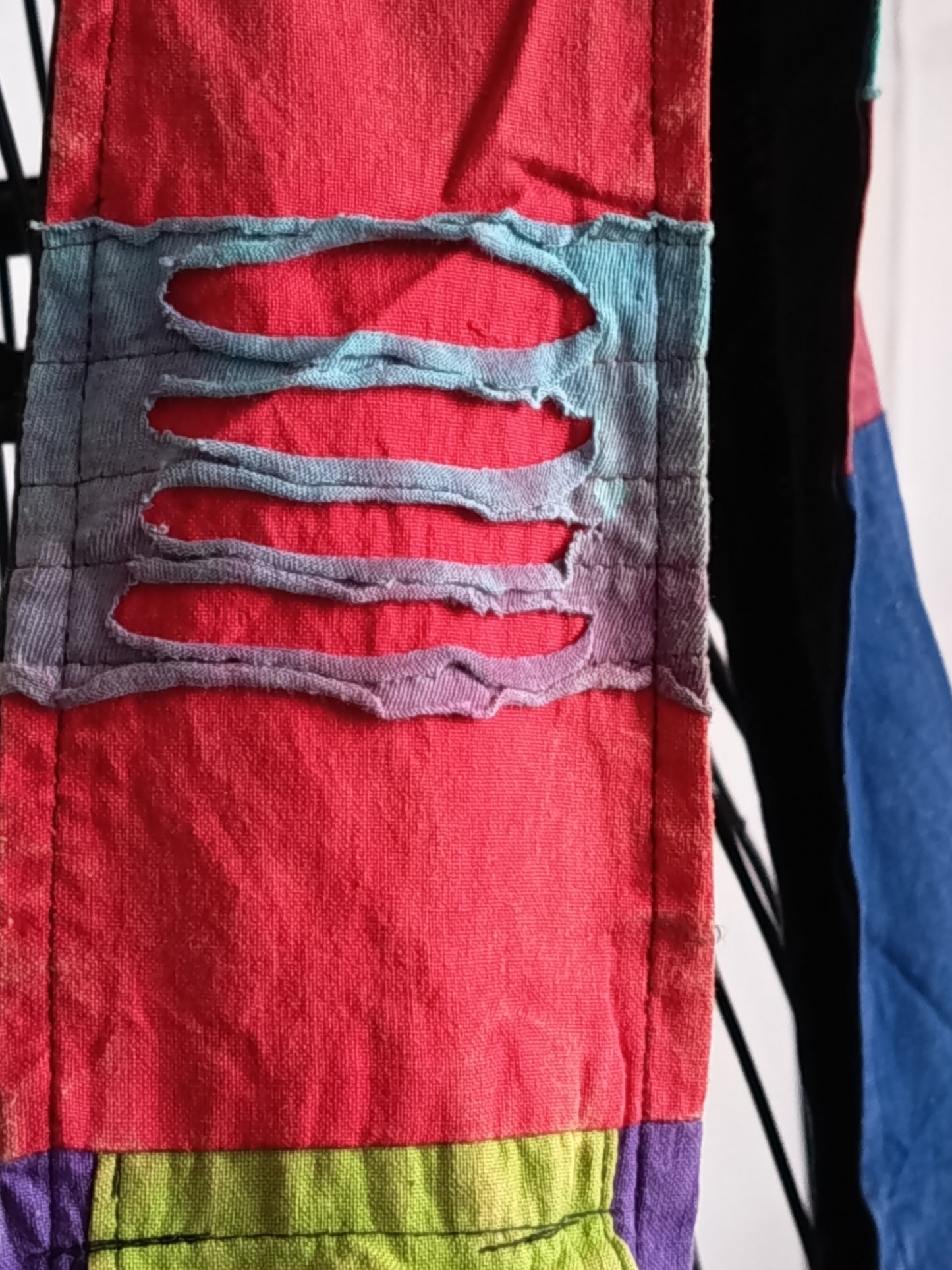Sac à bandoulière à patchwork, ethnique, coton, très coloré N7A