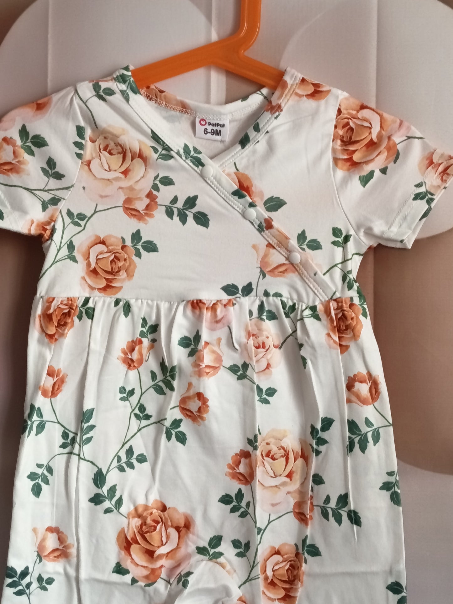 🌸 Adorable grenouillère sans pied à Fleurs PatPat pour Bébé 🌸Taille 6 à 9 mois