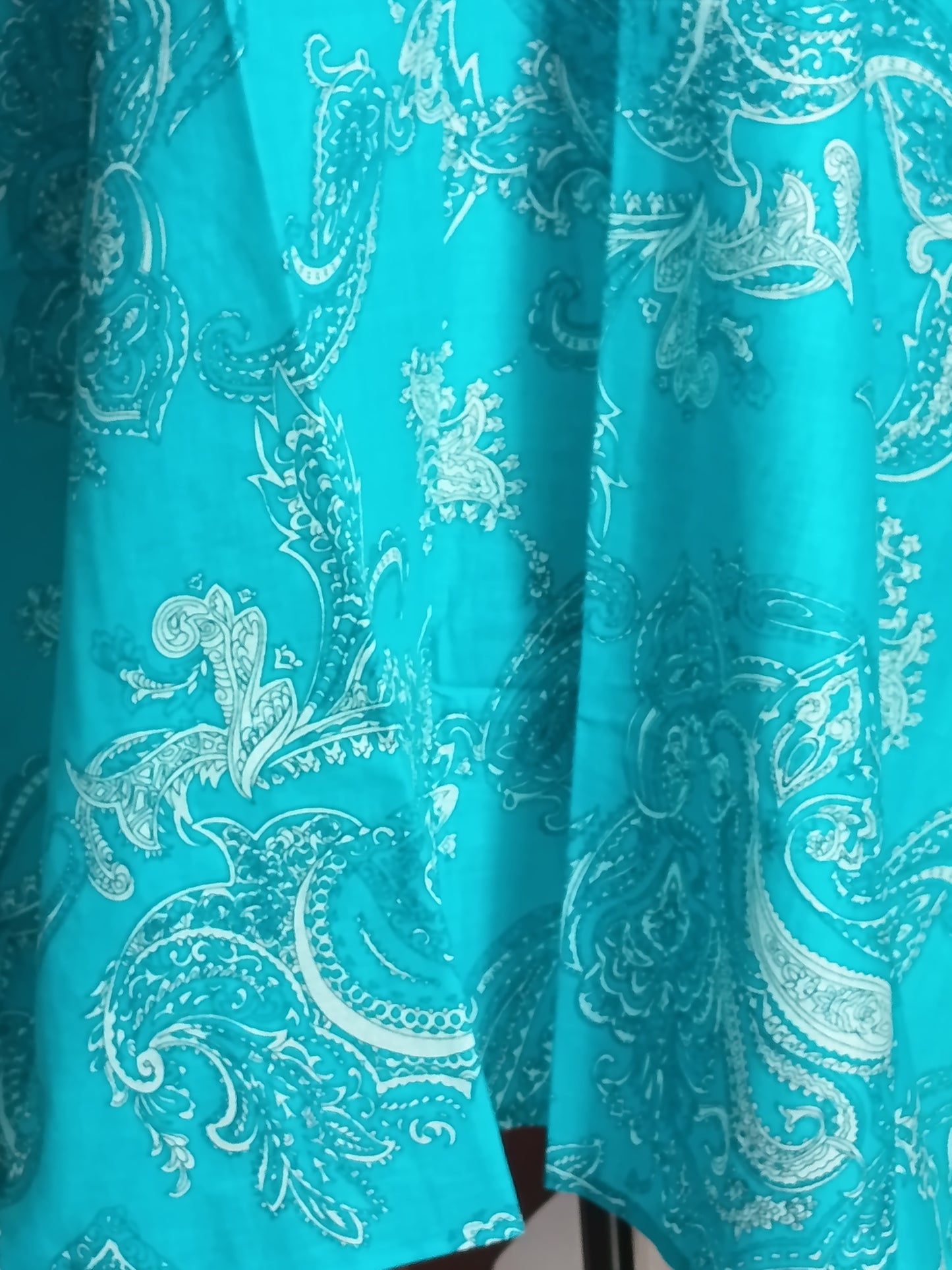 ✨ Robe ou tunique d'été fluide à motifs - Bleu Turquoise (Taille 48/50) 👗