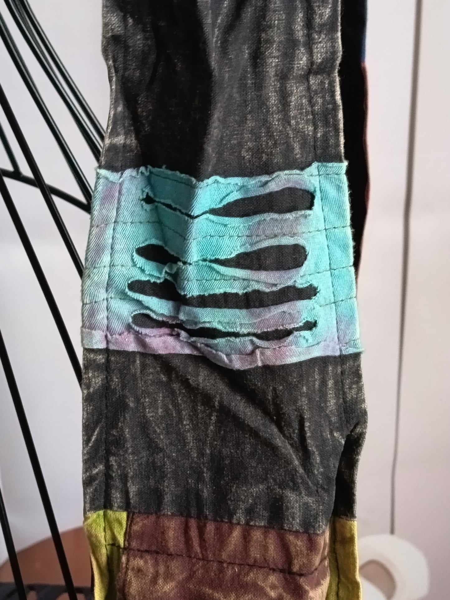 Sac à bandoulière à patchwork, ethnique, 100% coton, multicolore, N7B