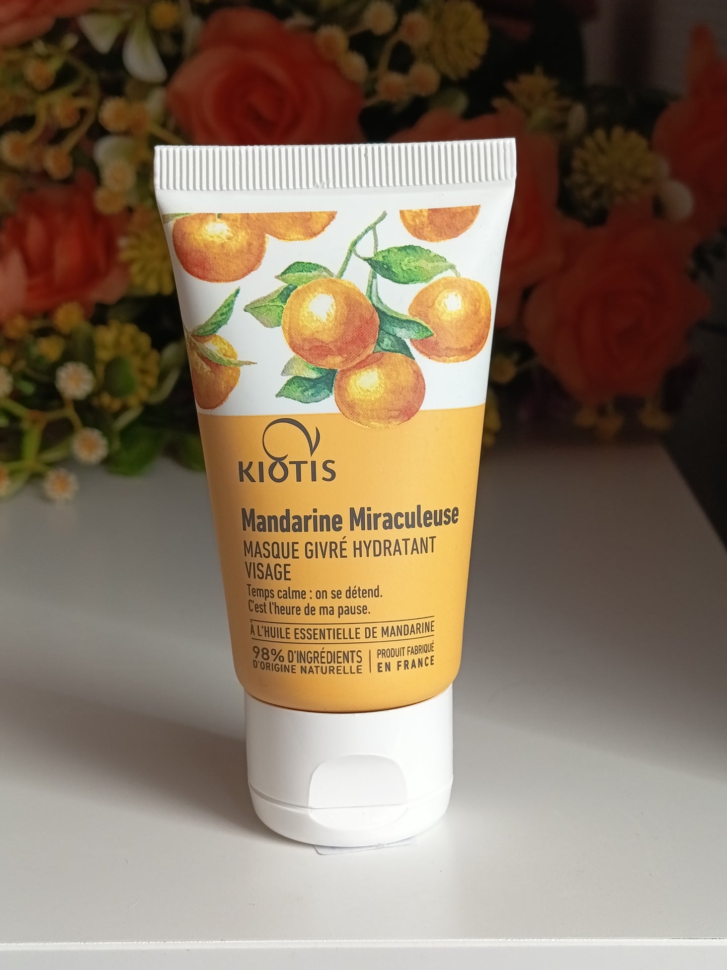 🍊Masque givré hydratant visage, à la Mandarine Miraculeuse 🍊de Kiotis