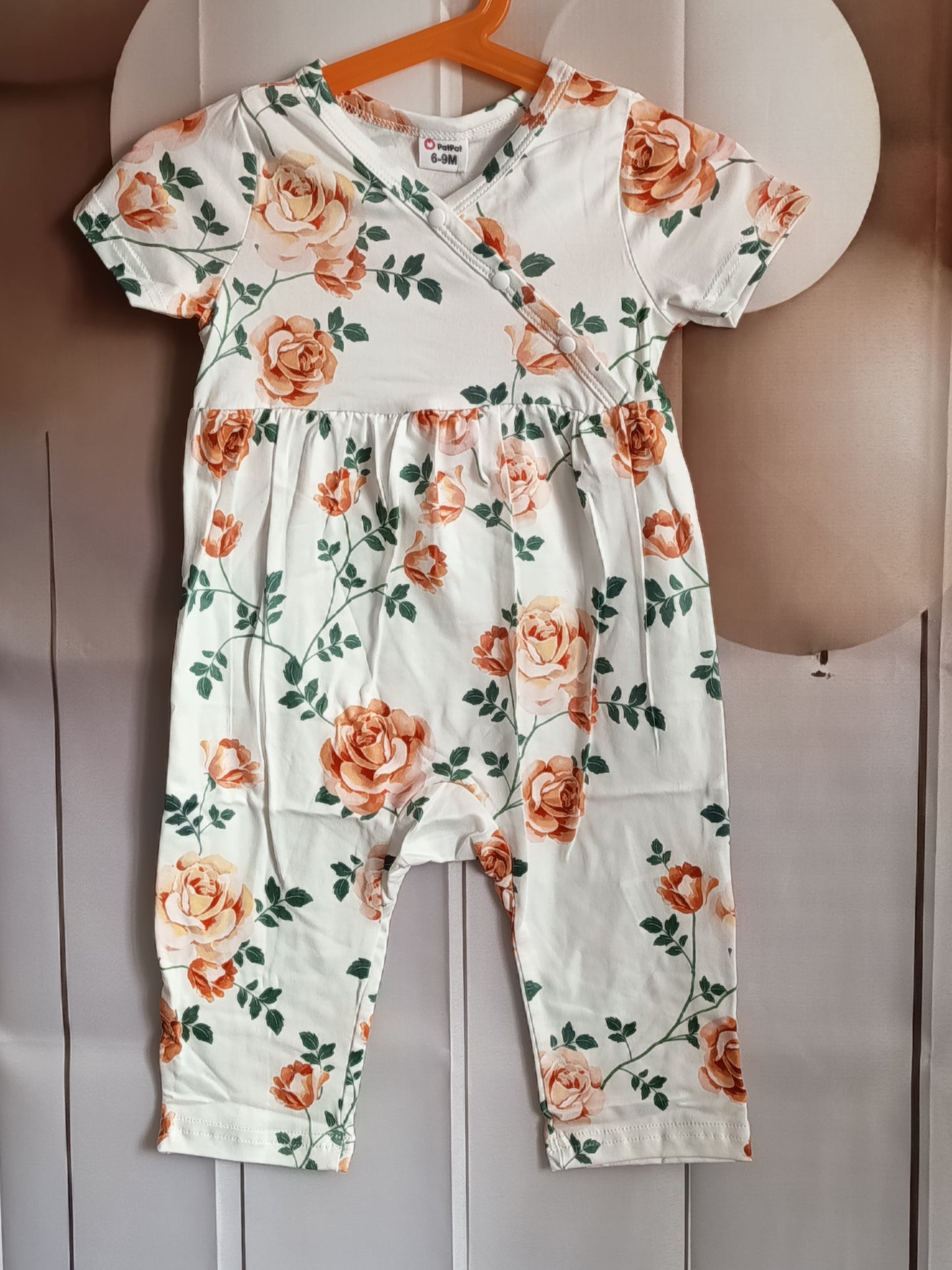 🌸 Adorable grenouillère sans pied à Fleurs PatPat pour Bébé 🌸Taille 6 à 9 mois