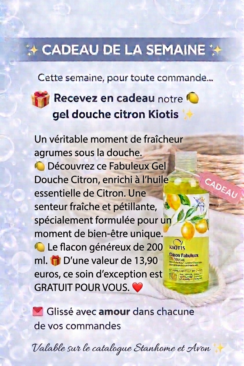 Cadeau offert pour toute commande, sur les brochures Stanhome et/ou Avon
