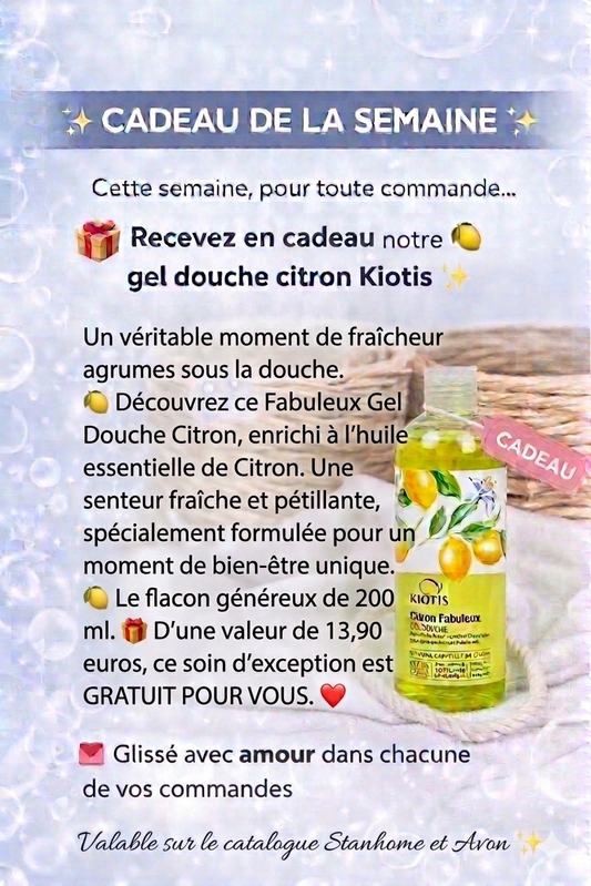 Cadeau offert pour toute commande, sur les brochures Stanhome et/ou Avon