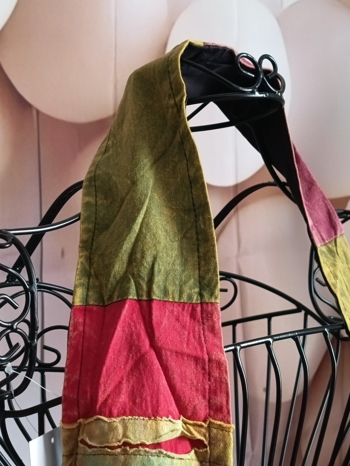 Sac à bandoulière à patchwork, ethnique, 100% coton, multicolore, N7C
