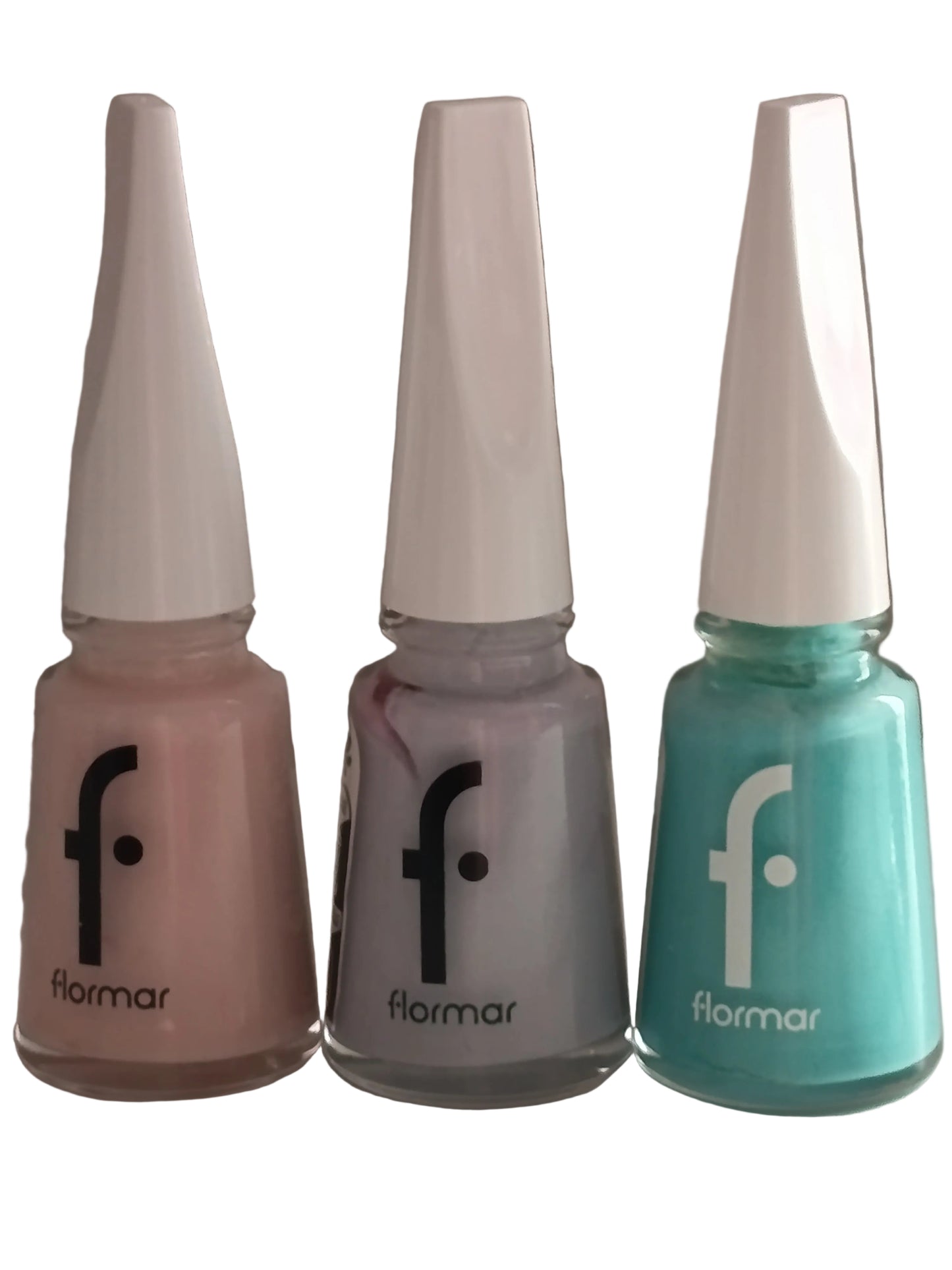 Vernis à ongles Flormar , enamel effet brillant, 3 couleurs pastel au choix : rose, lavande et turquoise