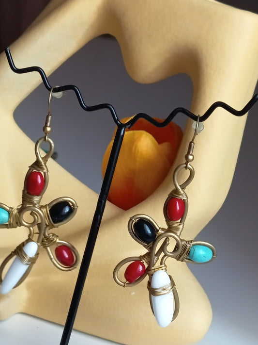 ✨ Éclat Bohème : Boucles d'Oreilles "Étoile de Vie" en Filigrane 🌈