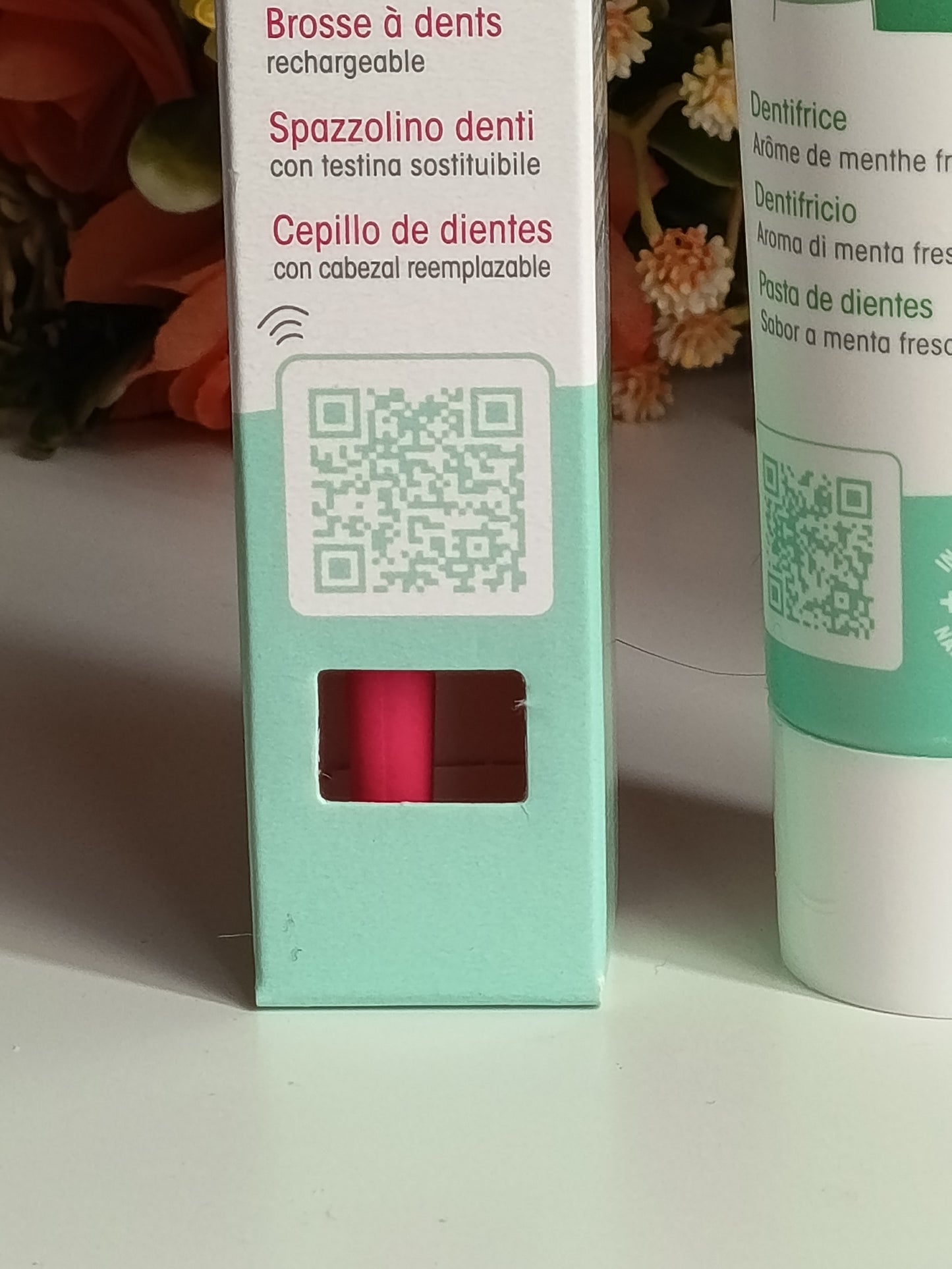 ✨🌺Tooth Paste : dentifrice arôme menthe fraîche + Tooth Brush : brosse à dents fuchsia rechargeable de Stanhome ✨🌺