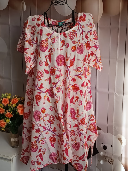Tunique Grande Taille, 100% voile de coton, multicolore, taille 52/54, N1