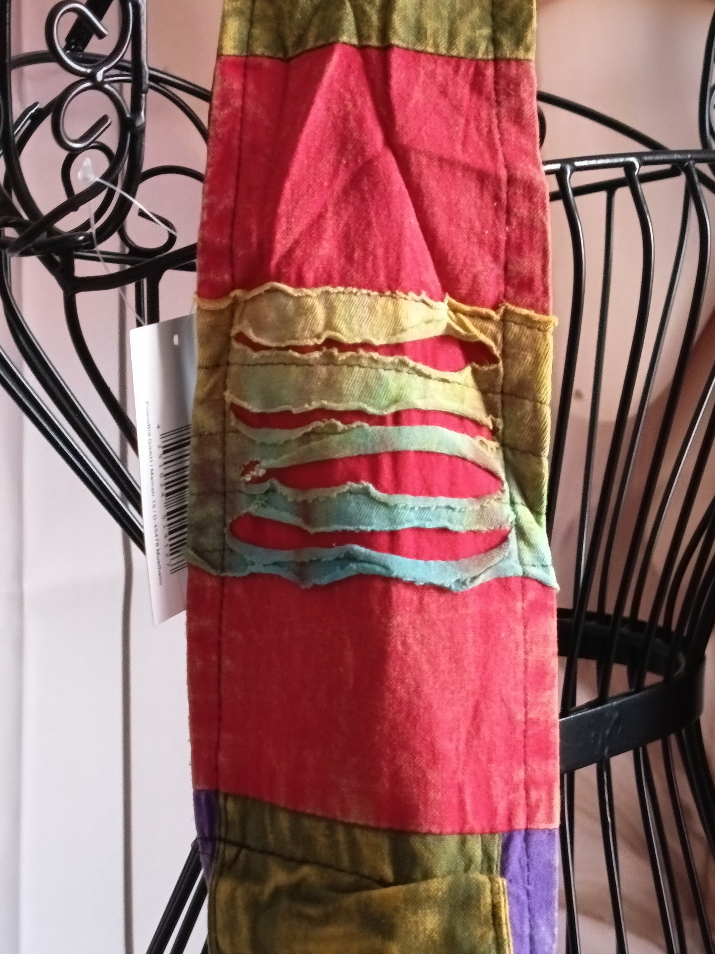 Sac à bandoulière à patchwork, ethnique, 100% coton, multicolore, N7C