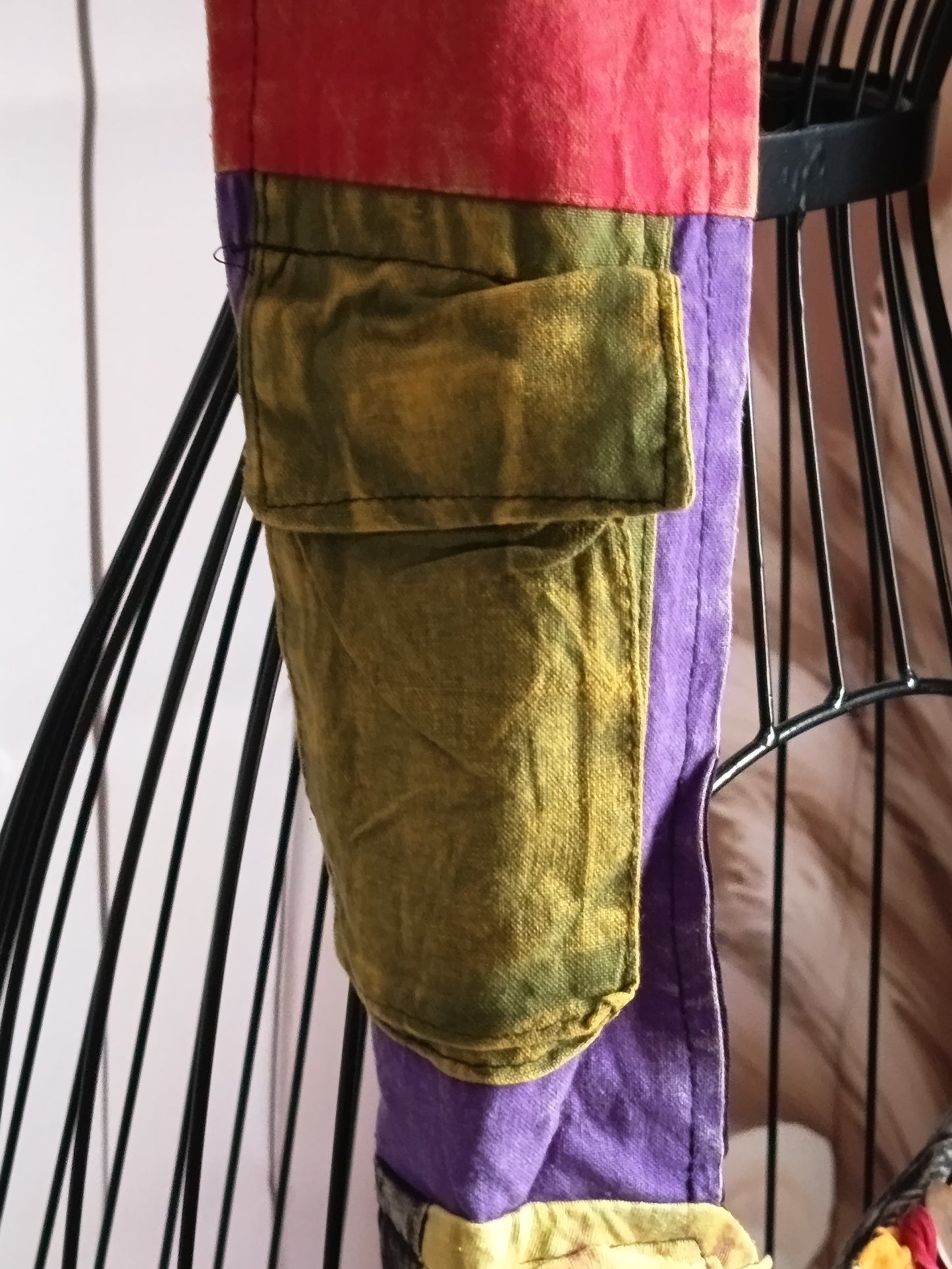 Sac à bandoulière à patchwork, ethnique, 100% coton, multicolore, N7C