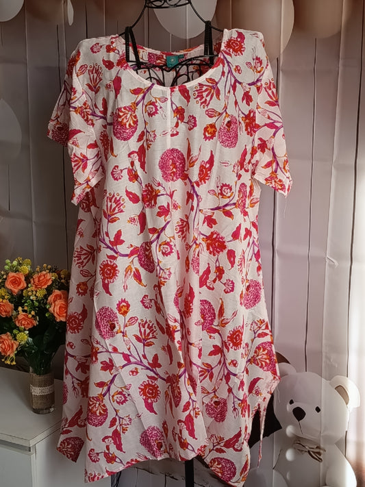 Tunique Grande Taille, 100% voile de coton, multicolore, taille 52/54, N1