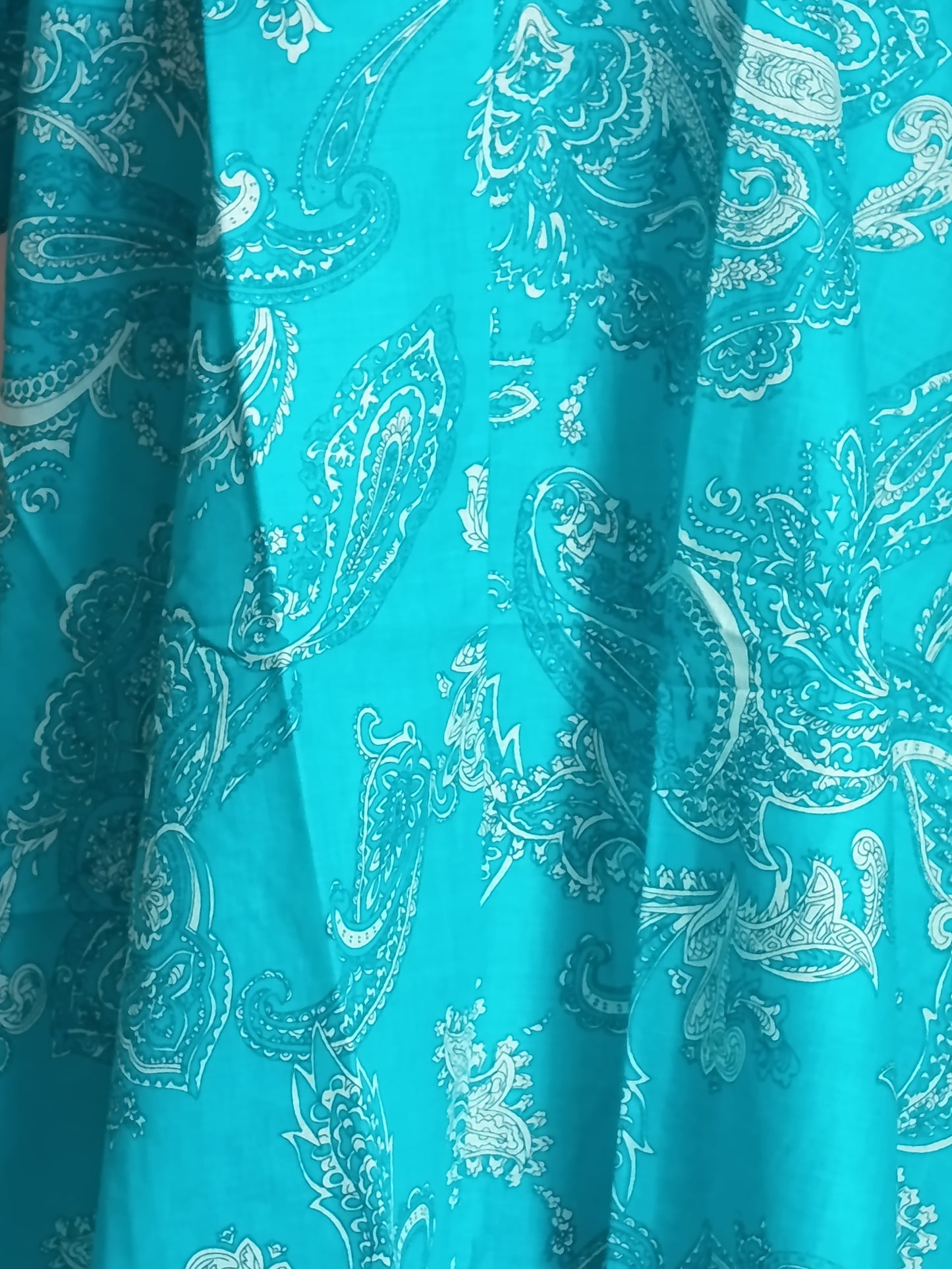 ✨ Robe ou tunique d'été fluide à motifs - Bleu Turquoise (Taille 48/50) 👗