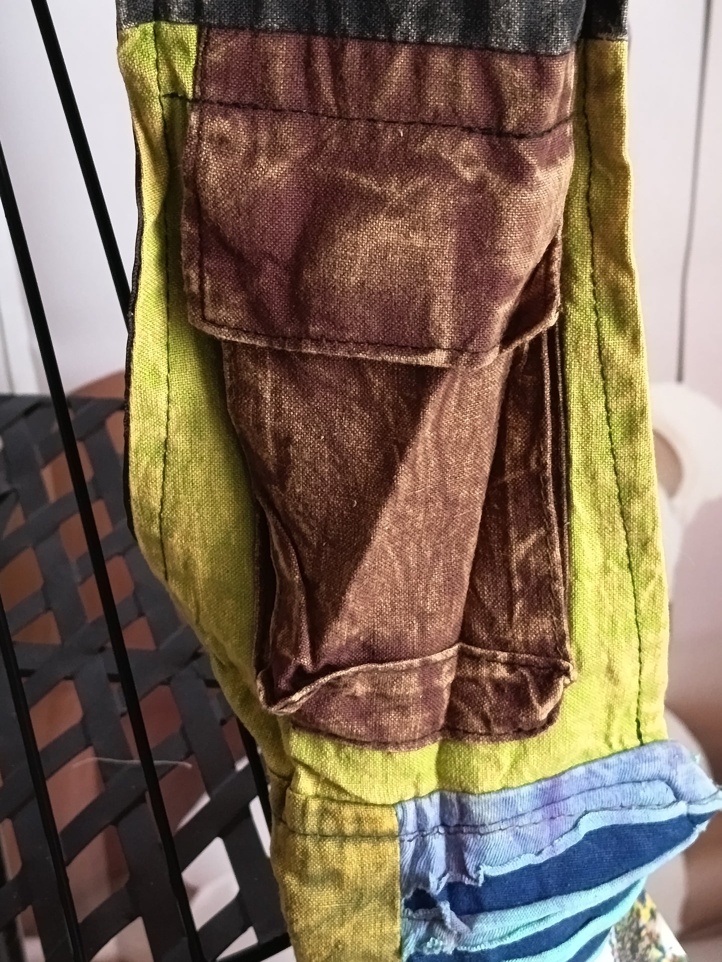 Sac à bandoulière à patchwork, ethnique, 100% coton, multicolore, N7B