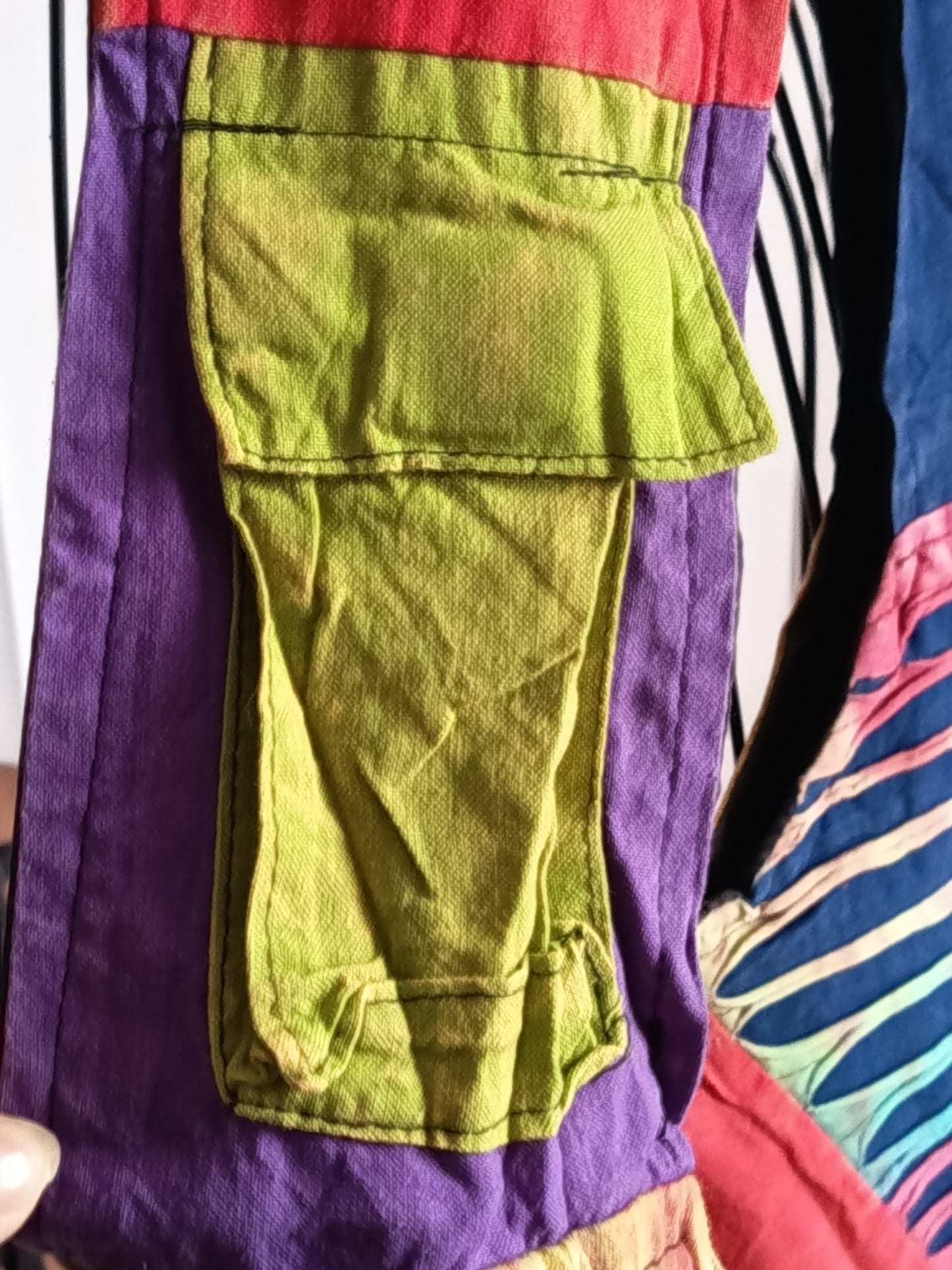 Sac à bandoulière à patchwork, ethnique, coton, très coloré N7A