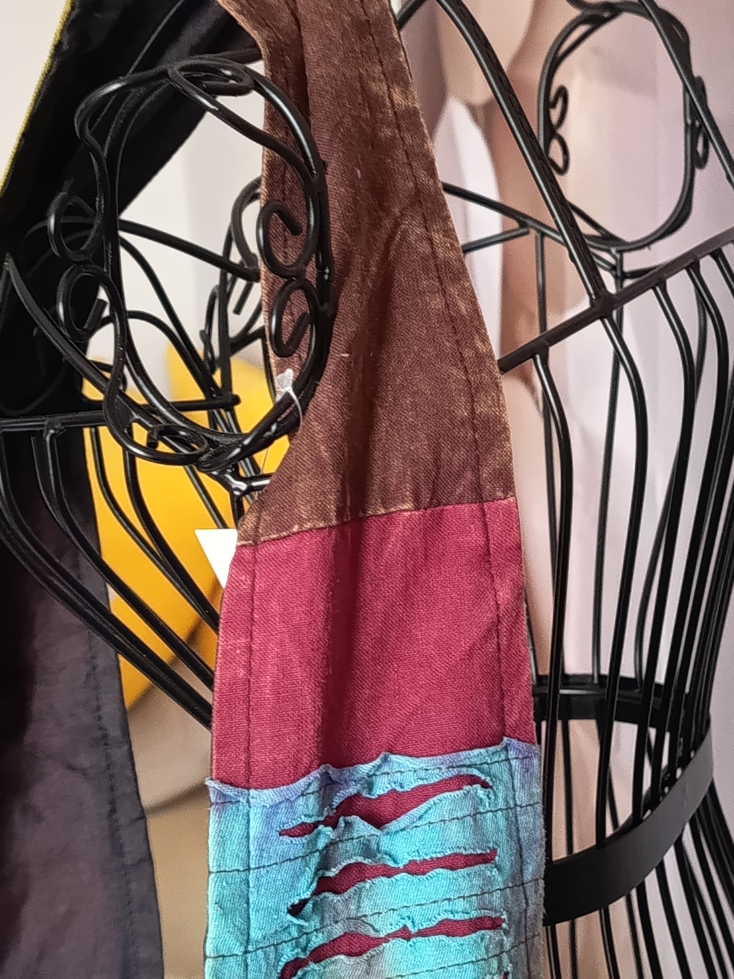 Sac à bandoulière à patchwork, ethnique, coton, très coloré N7A