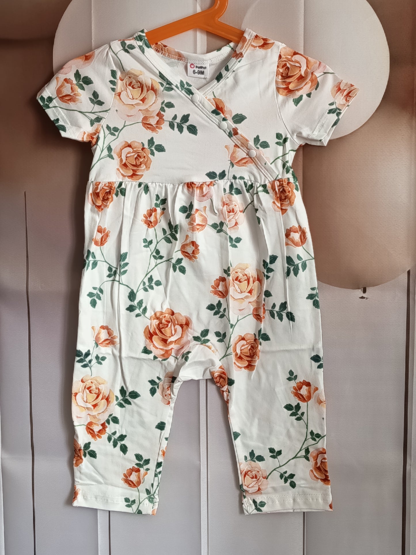 🌸 Adorable grenouillère sans pied à Fleurs PatPat pour Bébé 🌸Taille 6 à 9 mois