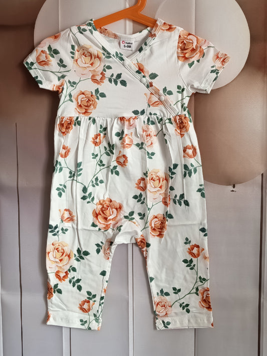 🌸 Adorable grenouillère sans pied à Fleurs PatPat pour Bébé 🌸Taille 6 à 9 mois