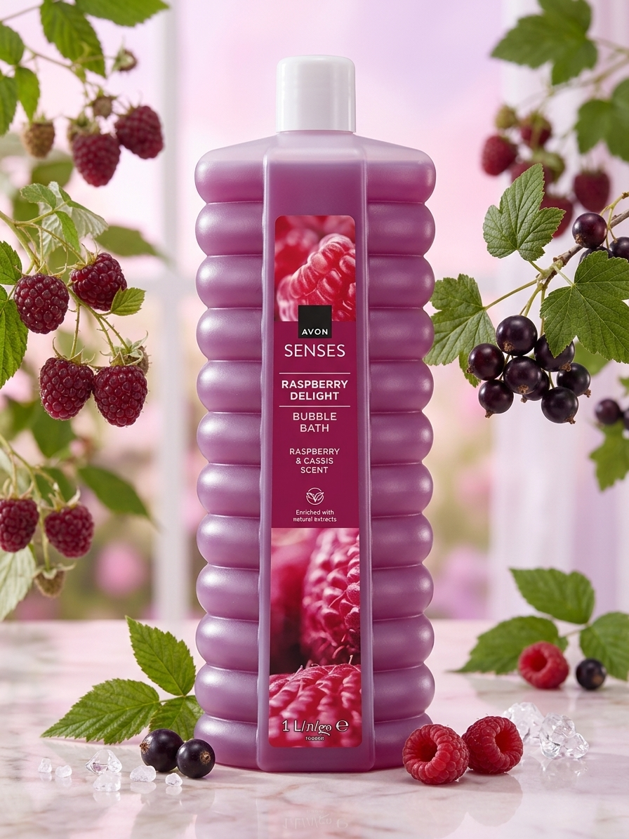 🛁 Évasion Sensorielle : Bain Moussant "Raspberry Delight" Avon Senses 🍇