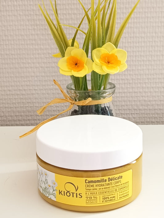 Crème hydratante corps, à l'huile essentielle de Camomille (100% pure et naturel)
