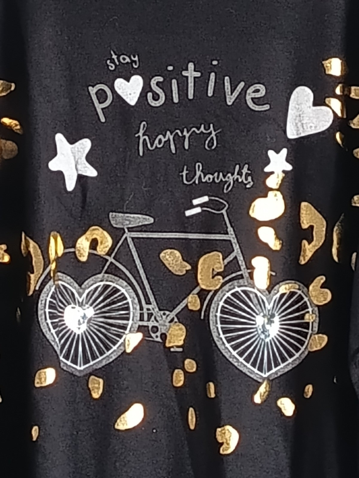 Pull fin noir, en coton et laine, avec imprimés vélo + coeur, taille 54/56