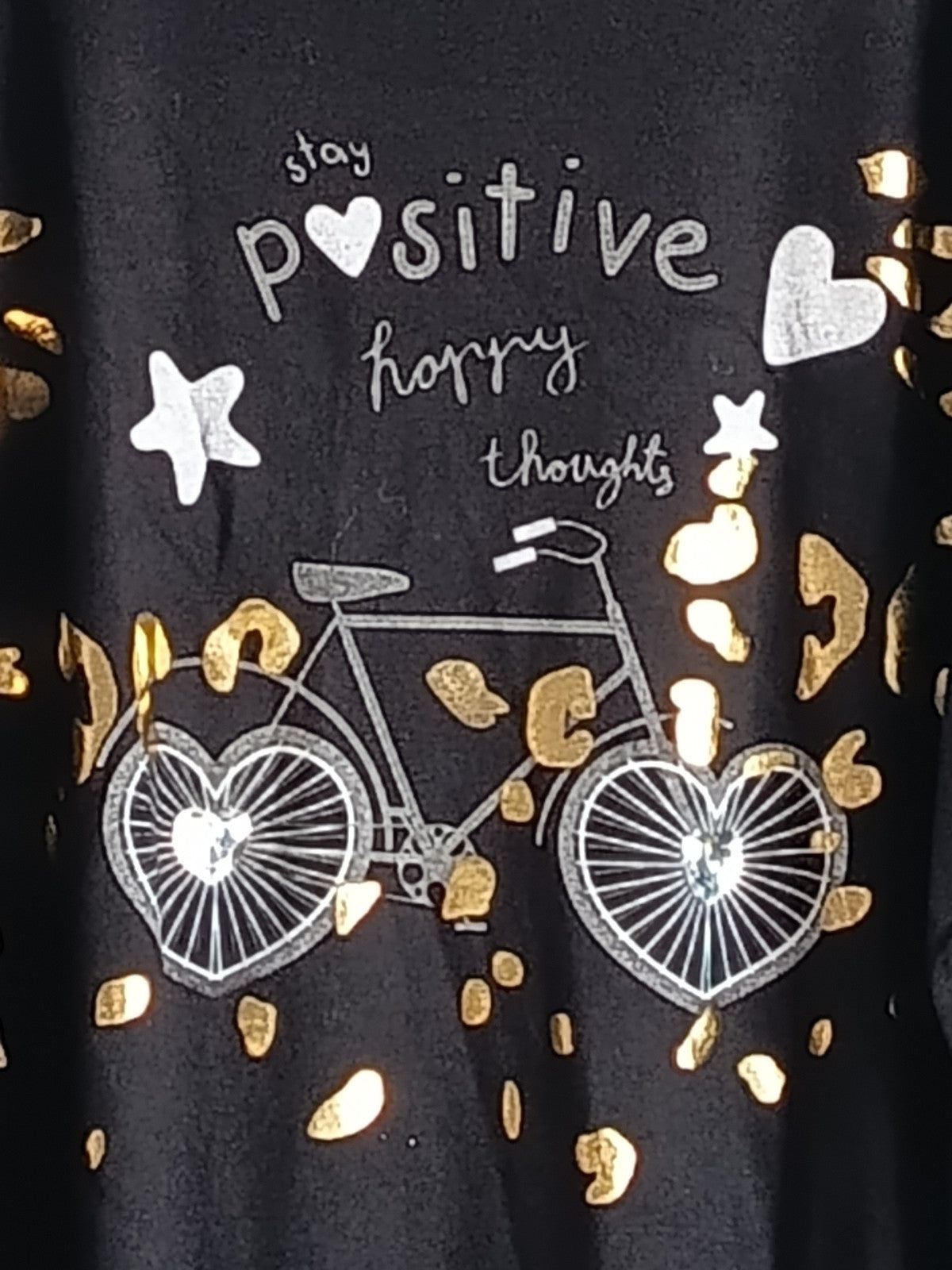 Pull fin noir, en coton et laine, avec imprimés vélo + coeur, taille 54/56