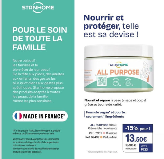 Crème nourissante et protectrice "All Purpose", de Stanhome