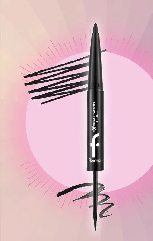 Extreme tatoo duo liner de Flormar 2 en 1 : eyeliner liquide et crayon yeux